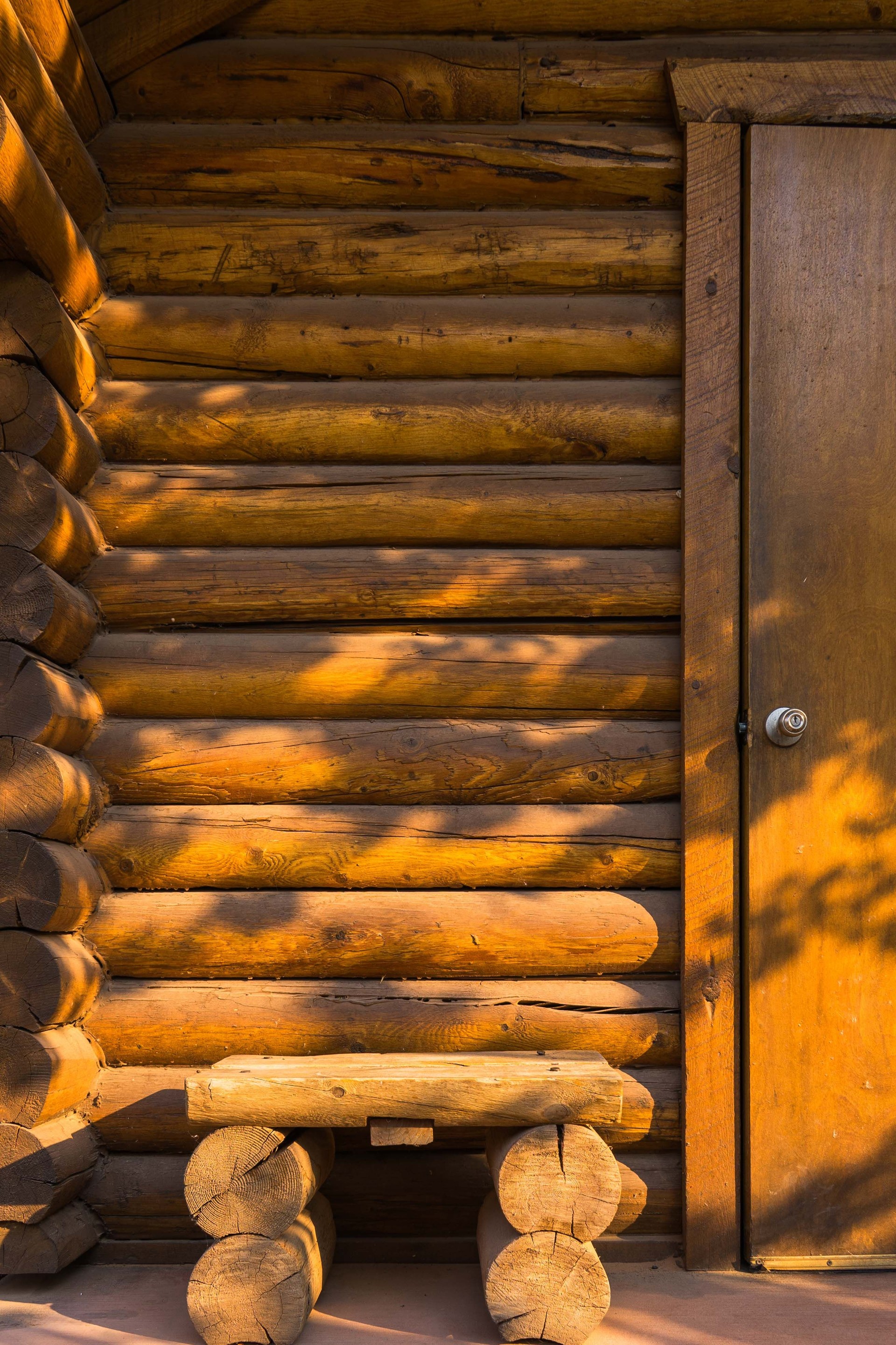 Log Cabin Glamping Simple Life Background
